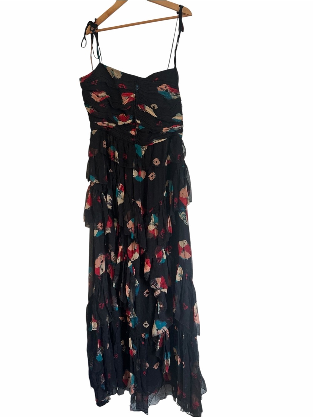 Ulla Johnson Aveline Tiered Ruffled Printed Silk-Crepon Gown - Picture 3 of 10